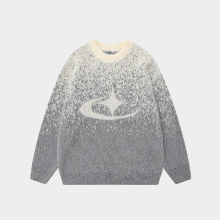 Stellar Splash Knitted Sweater - Gray