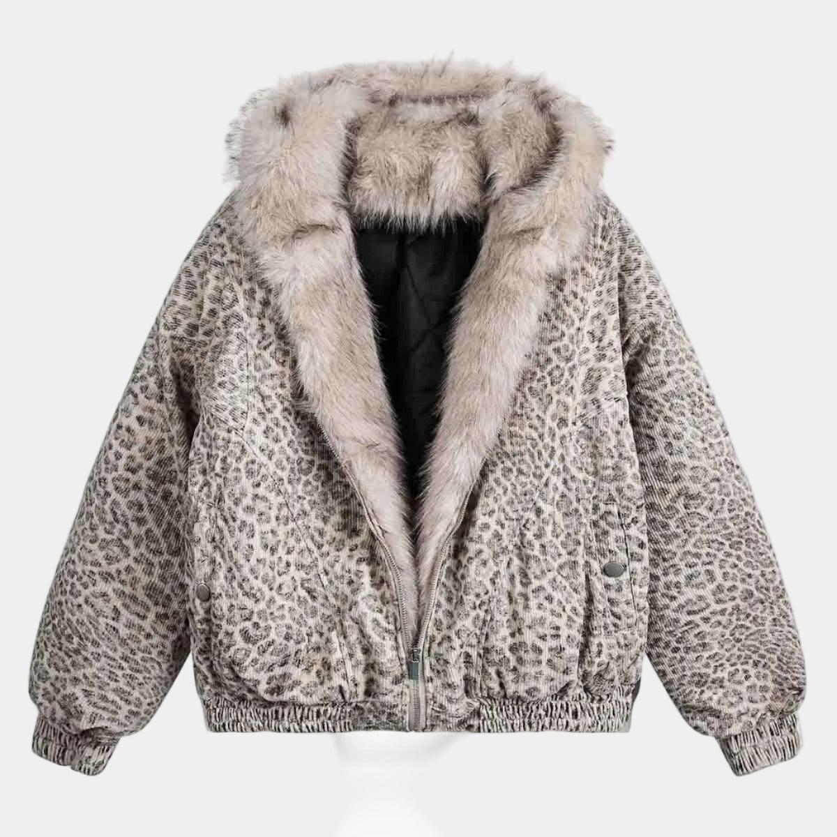 Cotton Cheetah Print Mink Fur Hooded Jacket - 2270