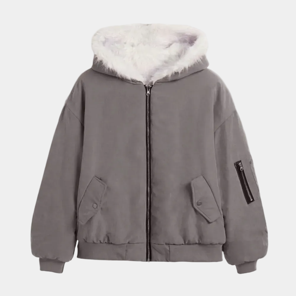 Oversized Reversible Fur Hooded Jacket