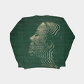 'Vibrations' Graphic Knitted Sweater - Moss Green