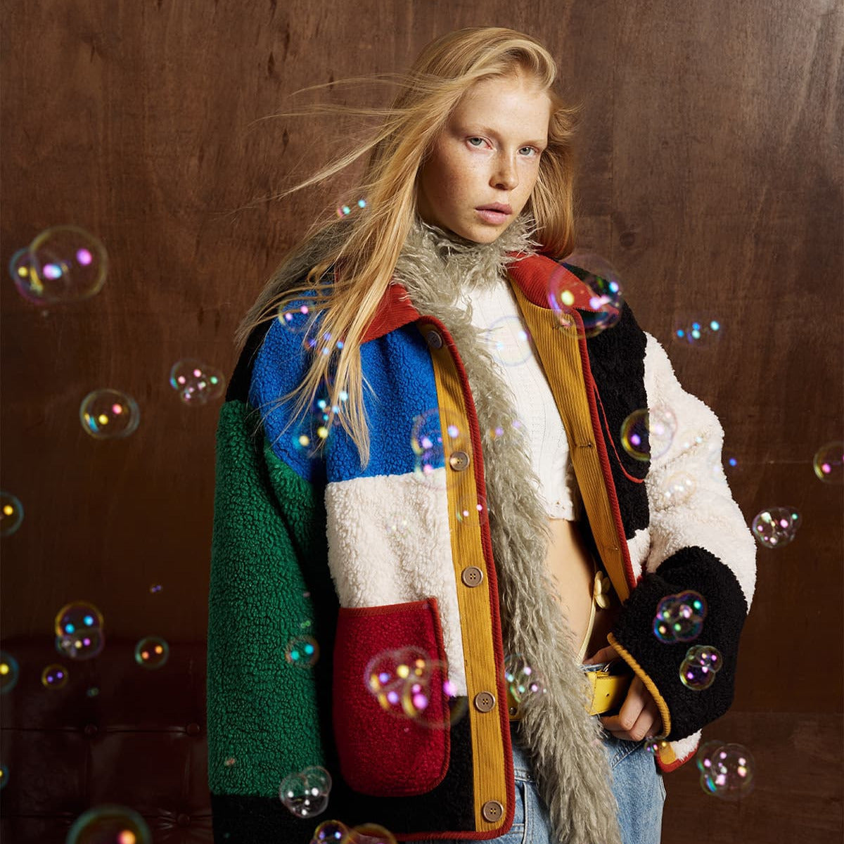 Vintage Lambswool Geometric Colorful Patchwork Jacket